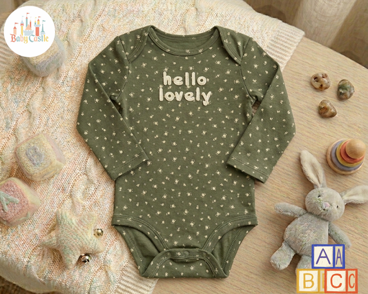 Set de 5 Bodys Manga Larga en Algodón con Estampados Florales