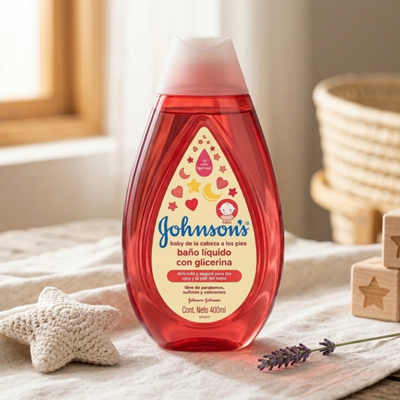 Johnson's Baby de la Cabeza a los Pies – Baño Líquido con Glicerina Hidratante