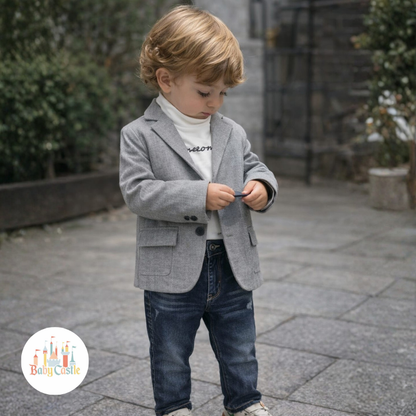 Conjunto 3 piezas para niño: blazer, camisa manga larga y jean