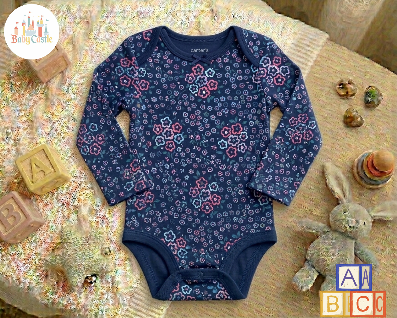 Set de 5 Bodys Manga Larga con Estampado de Mariposas y Flores