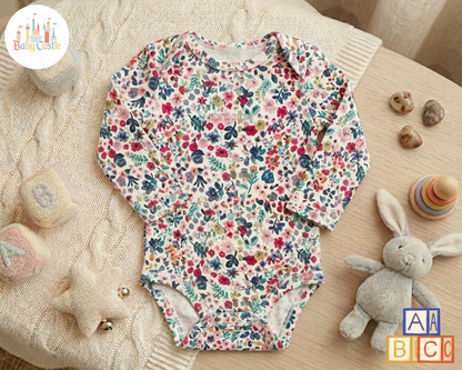 Set de 5 Bodys Manga Larga Estampados Tiernos Niña