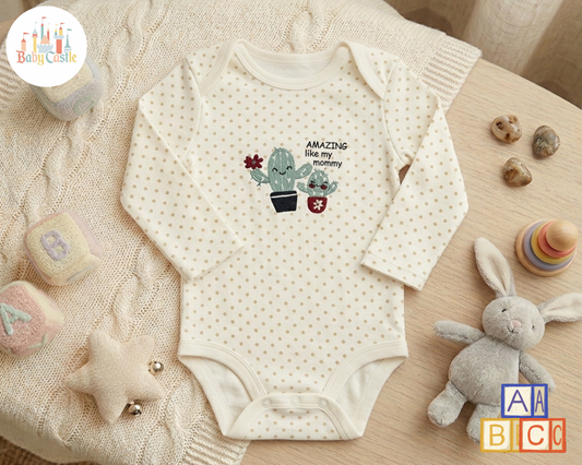 Set de 5 Bodys Manga Larga Estampados Tiernos Niña