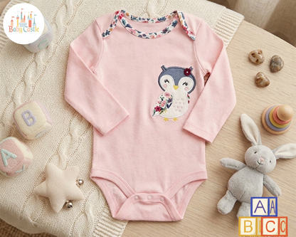 Set de 5 Bodys Manga Larga Estampados Tiernos Niña