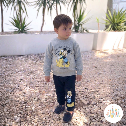 Conjunto Mickey & Pluto Gris