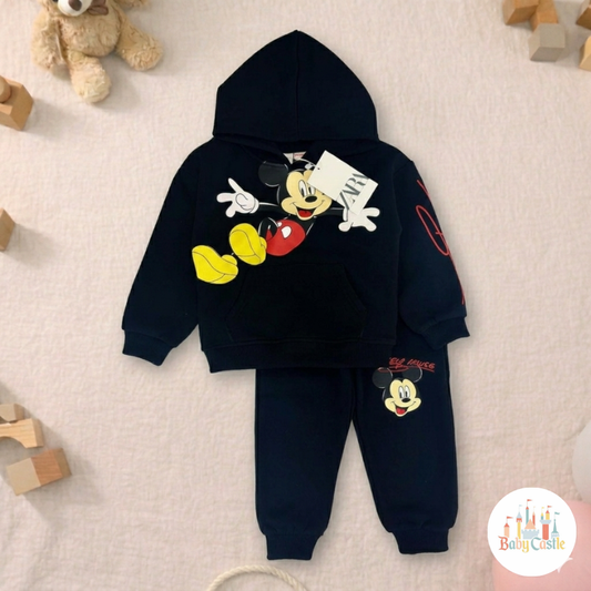 Conjunto Mickey Clásico con Capucha Negro