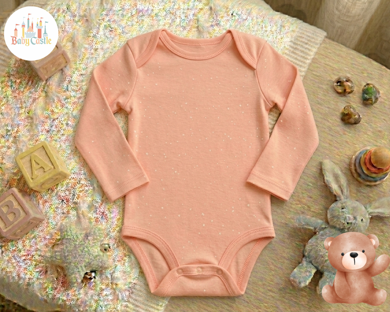 Set de 5 Bodys Manga Larga en Algodón con Estampados Florales