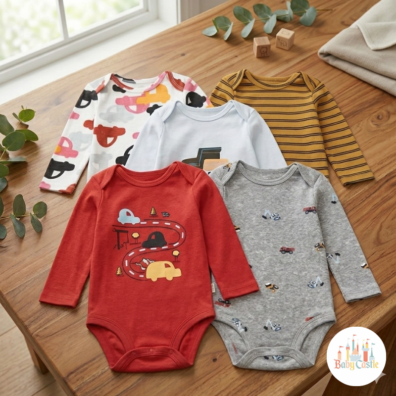 Set 5 Bodys Manga Larga Carritos