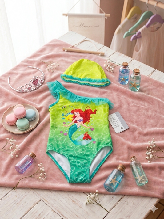 Traje de Baño de La Sirenita con Gorro a Juego